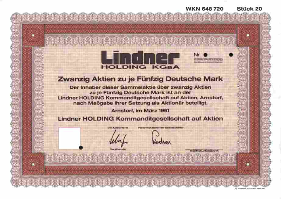 Lindner Holding 1991 Arnstorf Rottal Inn Niederbayern Wien Dubai 1000 Dm Blanko Ebay